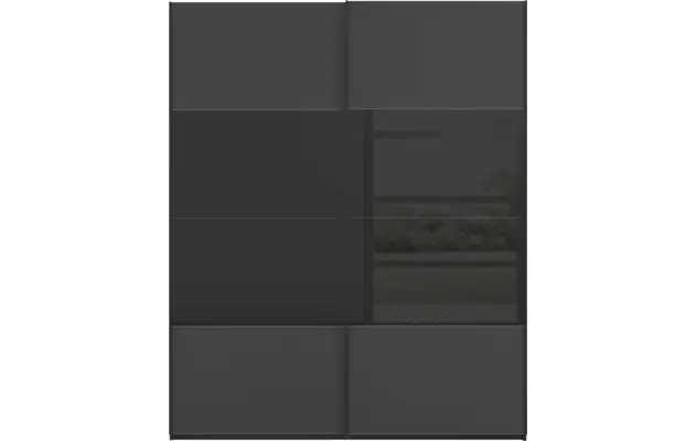 Goossens kledingkast finca combi glans mat glas wit hoogwaardig meubelplaat - 8244375-{merk}-finca-combi-sts-wit-schuifdeuren-01